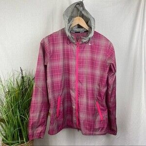 Nike Purple & Gray Phenom Vapor Graphic Print Zip Up Running Hoodie Jacket S